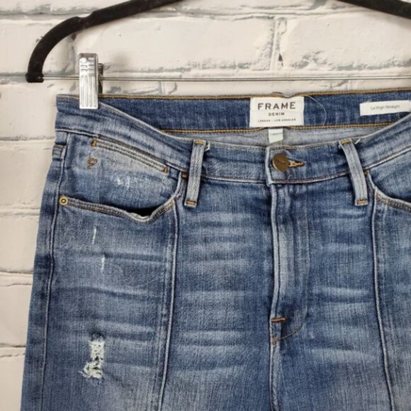 Frame Le High Straight Center Seam Ankle Jeans in Sandpiper - Picture 5 of 9